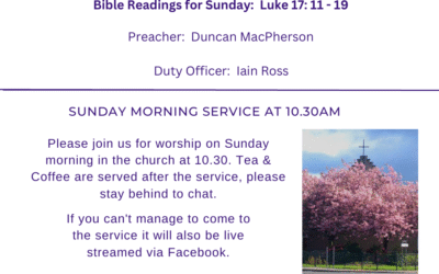 Sunday Service:  12 October 2025