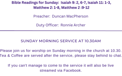 Sunday Service.  Fourth Sunday in Advent. 21 December 2025