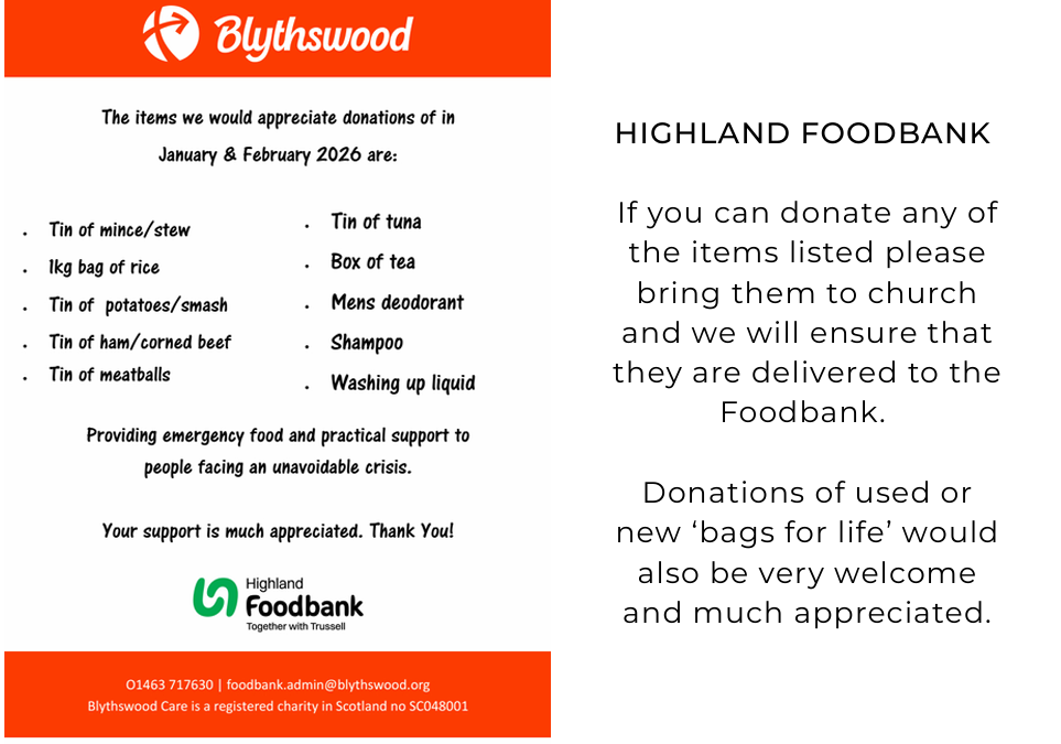 Highland Foodbank asks for our help