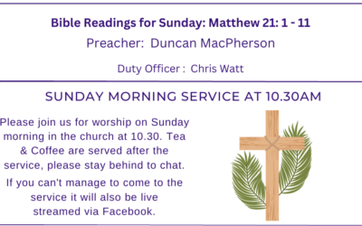 Sunday Service: 29 March 2026 Palm Sunday