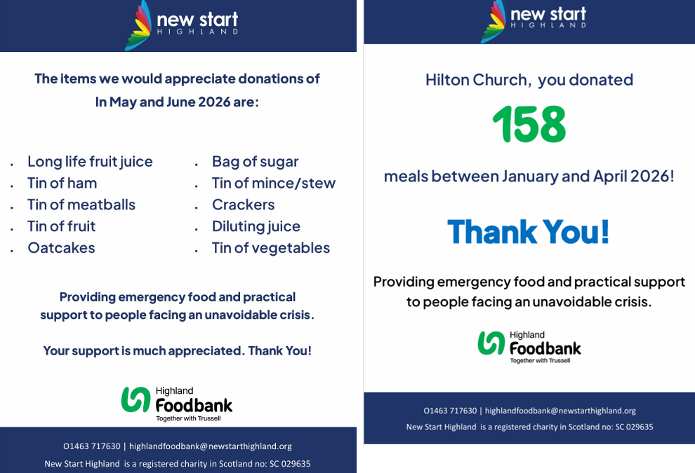 Thank you from Highland Foodbank