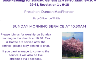 Sunday Service:  21 June 2026