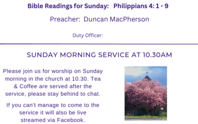 Sunday Service:  28 June 2026
