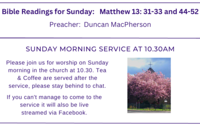 Sunday Service:  26 July 2026