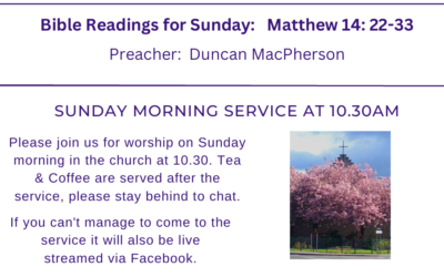 Sunday Service: 9 August 2026