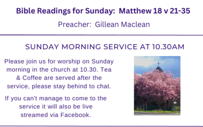 Sunday Service: September 13th 2026
