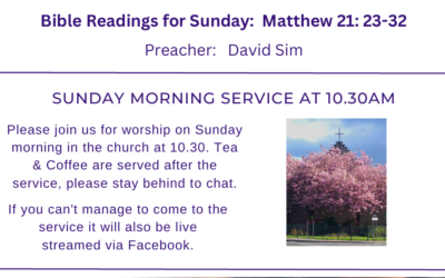 Sunday Service:  27th September 2026