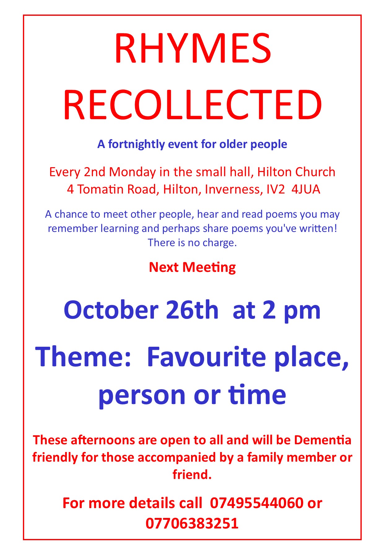 Autumn 2026 NEXT MEETING