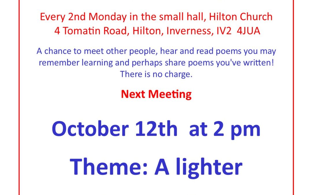 Rhymes Recollected:  12 October 2026